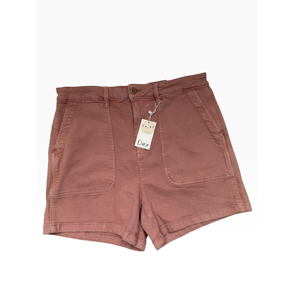 Dex Sara High Rise Utility Shorts Dusty Rose Pink Size 18 NEW